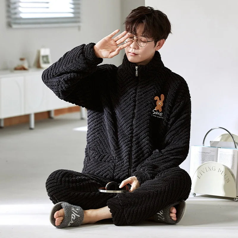 Men's Winter Pajamas Sleepwear Set