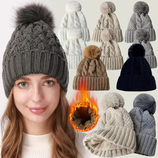 Women's Winter Plush Wool Knitted Hat