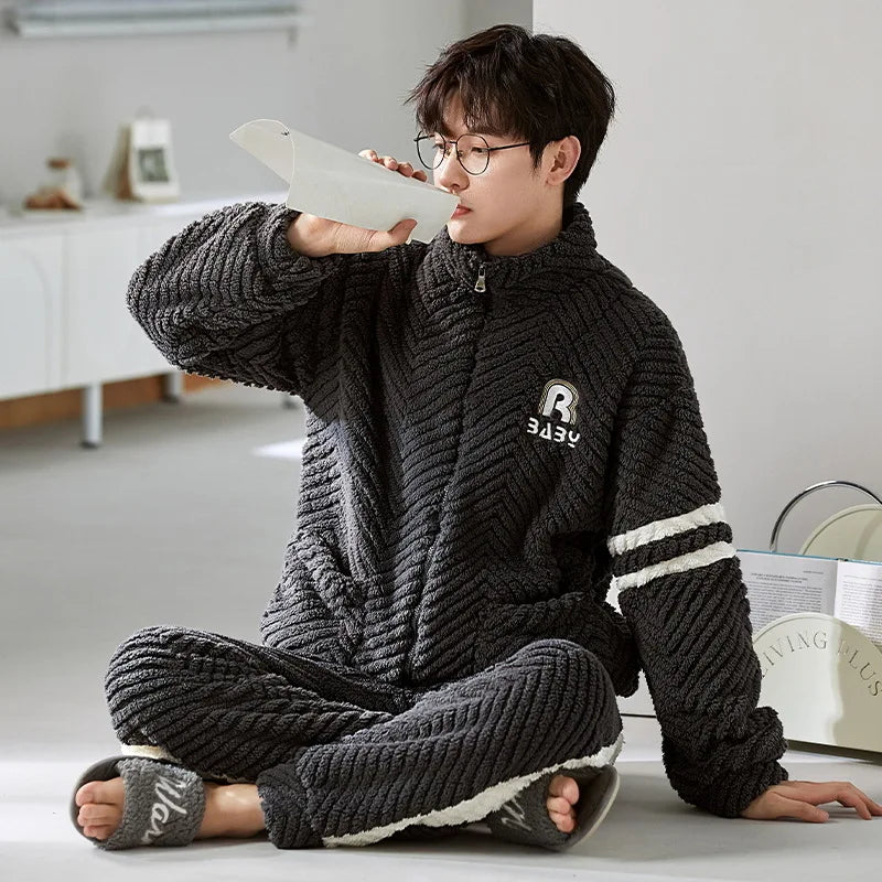 Men's Winter Pajamas Sleepwear Set