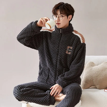 Men's Winter Pajamas Sleepwear Set